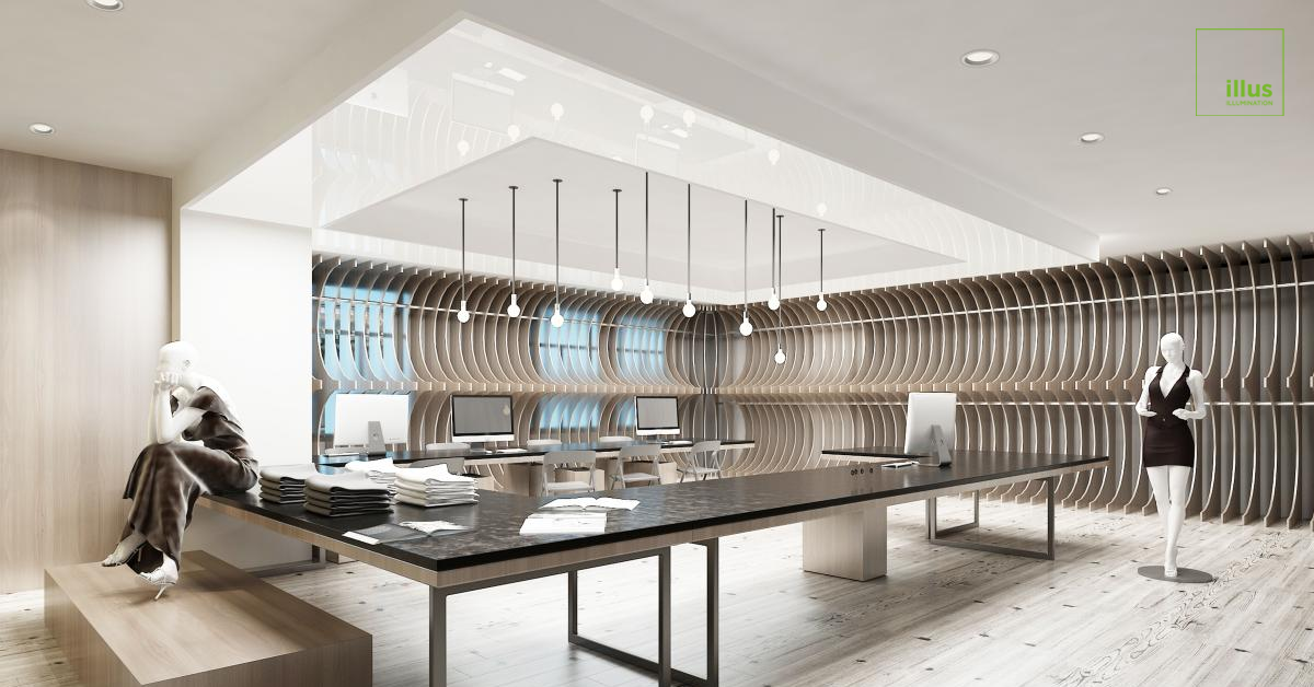 Illuslighting-indoor-led-recessed-ceiling-luminaire-set-in-retail-space