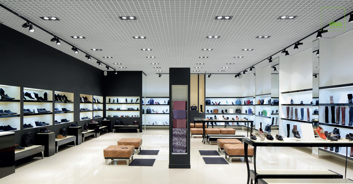 Illuslighting-led-recessed-ceiling-luminaire -modern-stylish-series-installed-in-stores